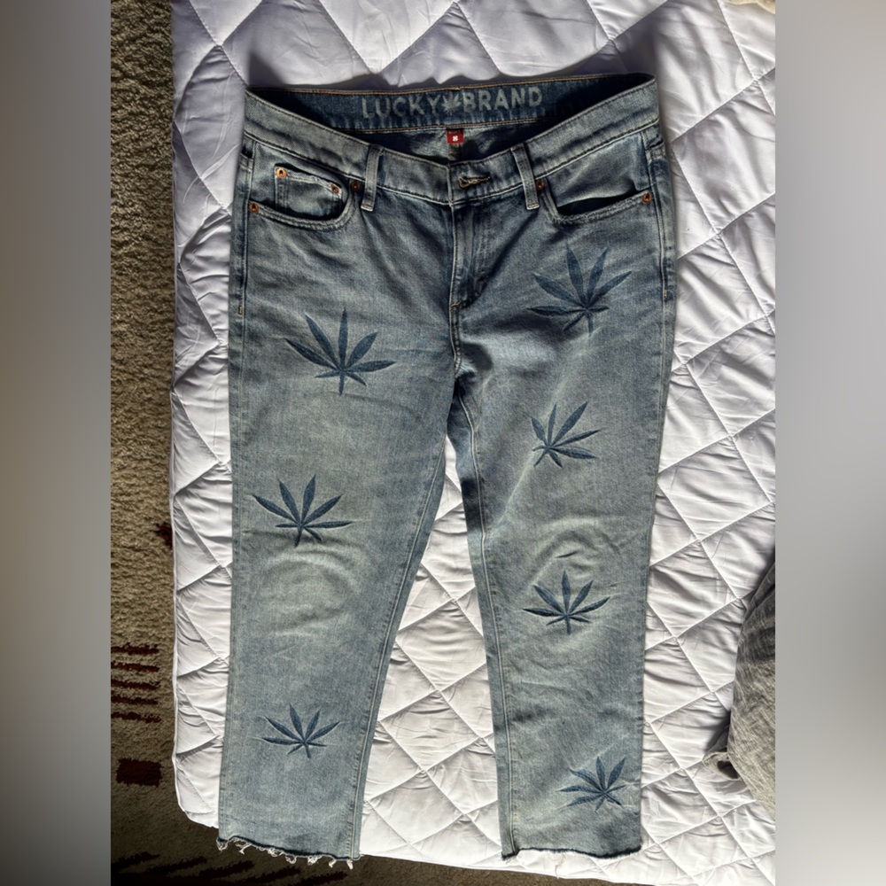 Lucky Brand Blue Leaf Print Jeans